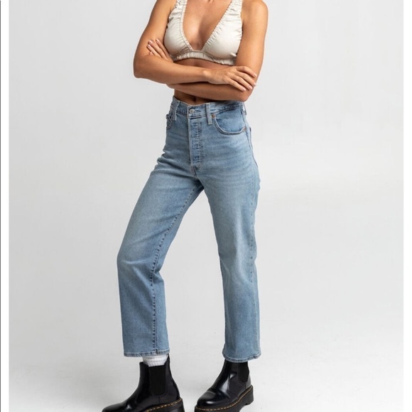 LEVI'S Worn To Ride Ribcage Straight Jeans in Light Blast Size 30 - Picture 10 of 10